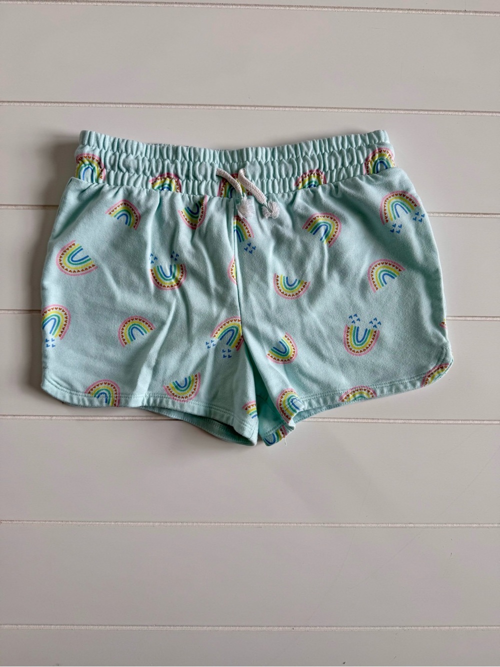 Cat & Jack Mint Shorts with Rainbow Heart Arches